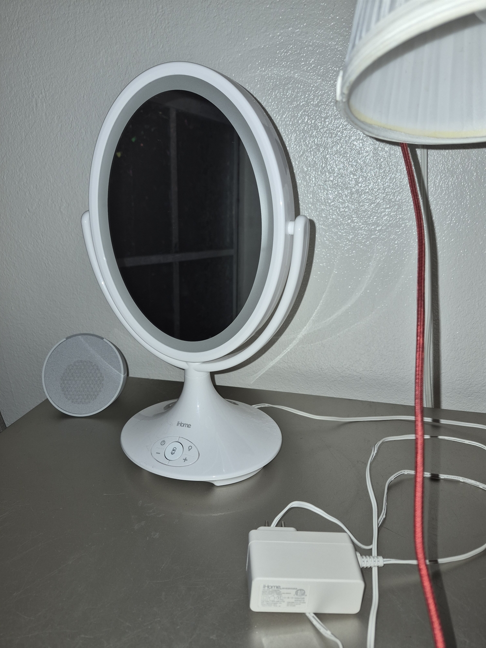 iHome Lighted Oval Vanity Mirror in White